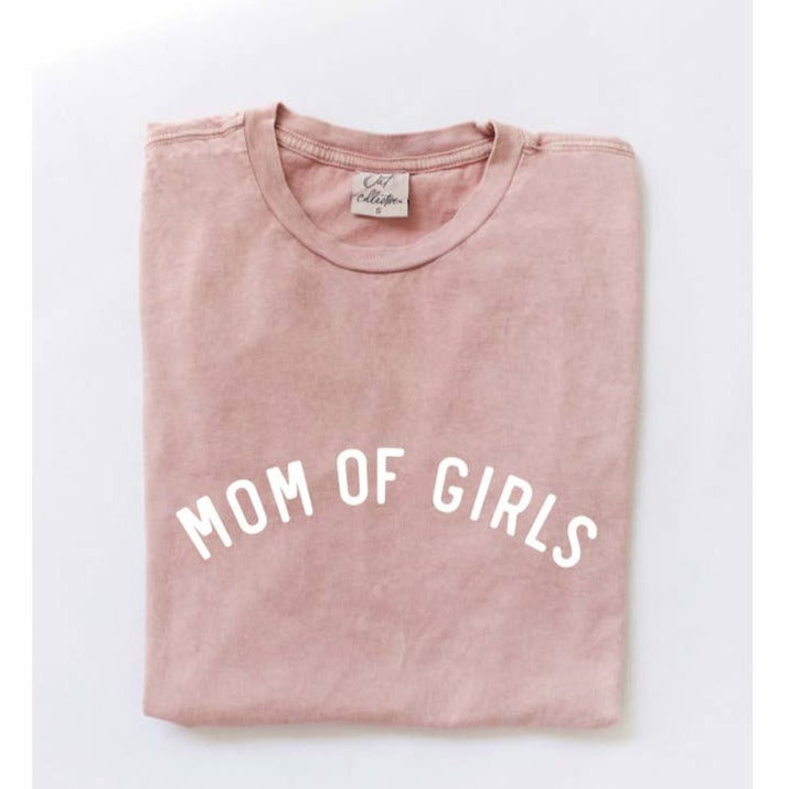 Mom of Girls | Mineral Pink Wash T-Shirt by Oat Collective