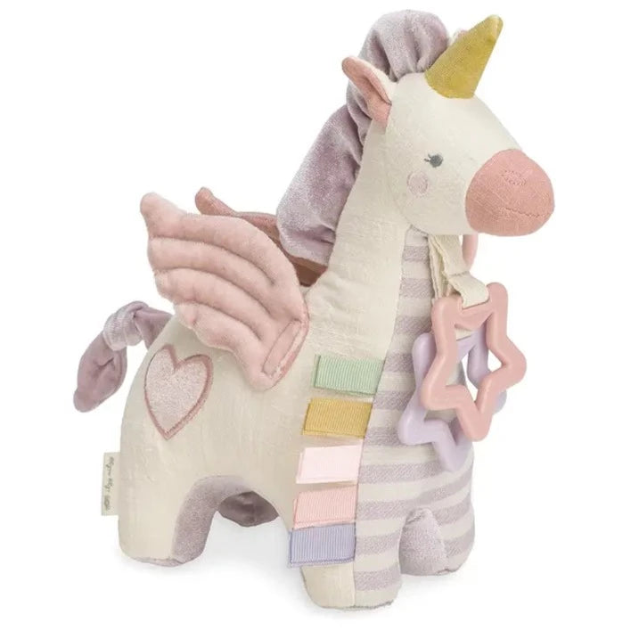 Bitzy Bespoke Link & Love™ Activity Plush with Teether in Pegasus Toy by Itzy Ritzy white background. 