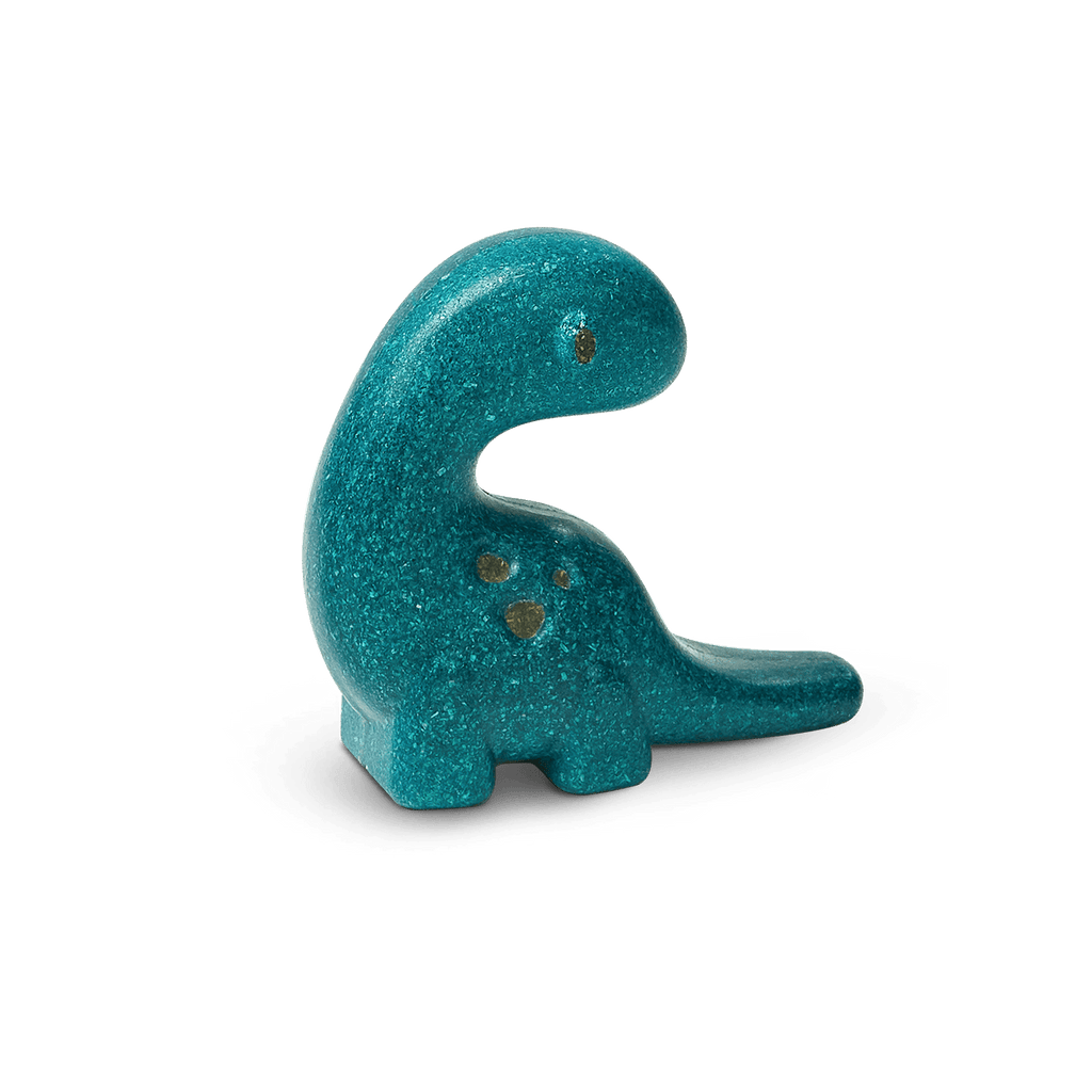 Clear background with Dilodocus by Plantoys. Diplodocus is a green/blue colour.