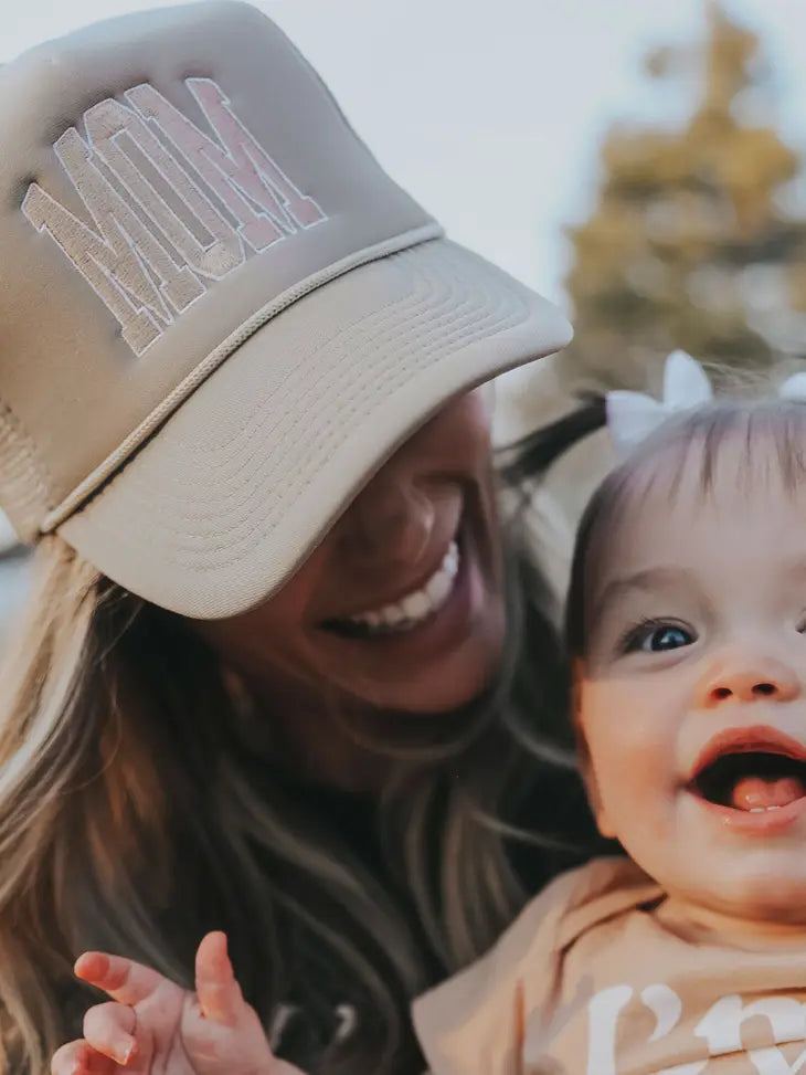MOM snapback || by Charlie Southern beige mom hat on mom with baby