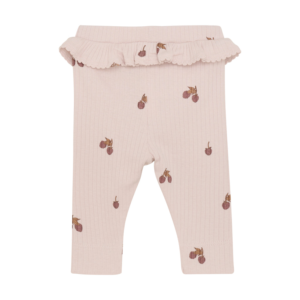 pink leggings with ruffle and acorns