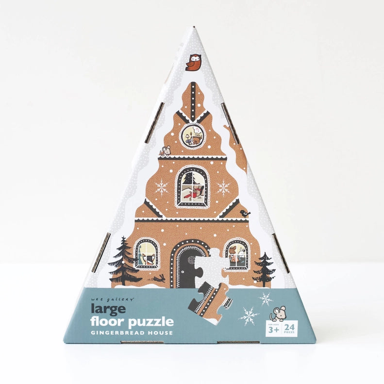 gingerbread house puzzle flatlay 