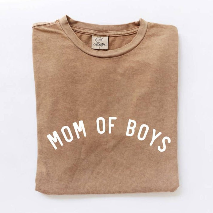 Mom of Boys | Mineral Toast Wash T-Shirt by Oat Collective