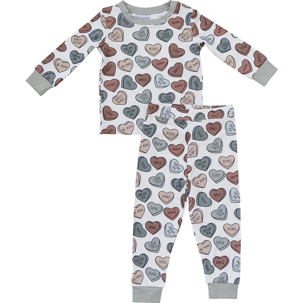 2 piece set heart ribbed set flatlay on white background 