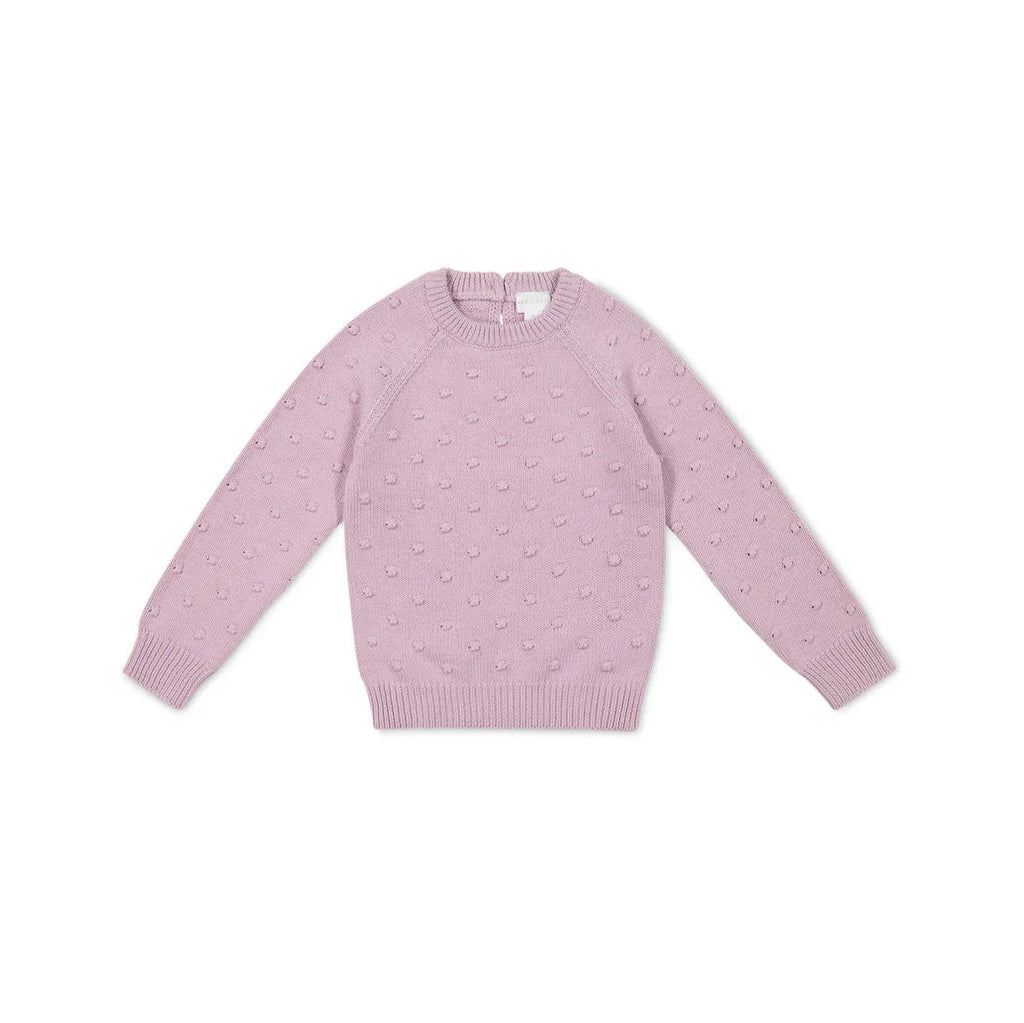 dotty lilac blush sweater flatlay on white background 