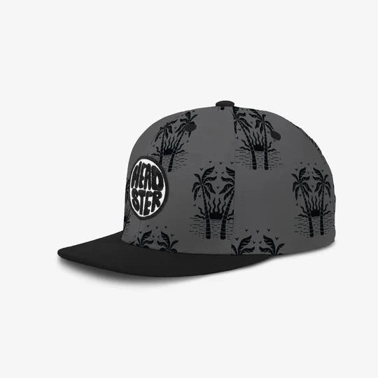 Grey and black hat with palm trees