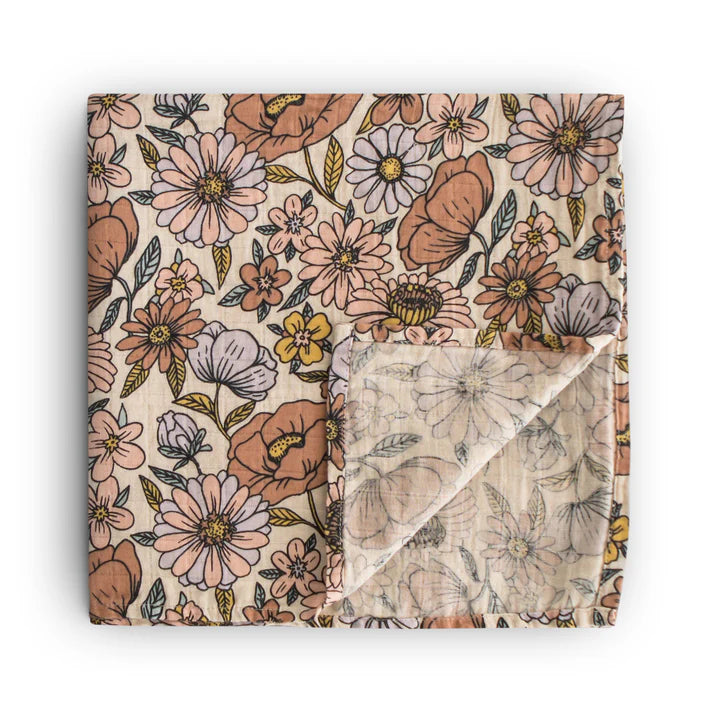 retro flowers on white background 