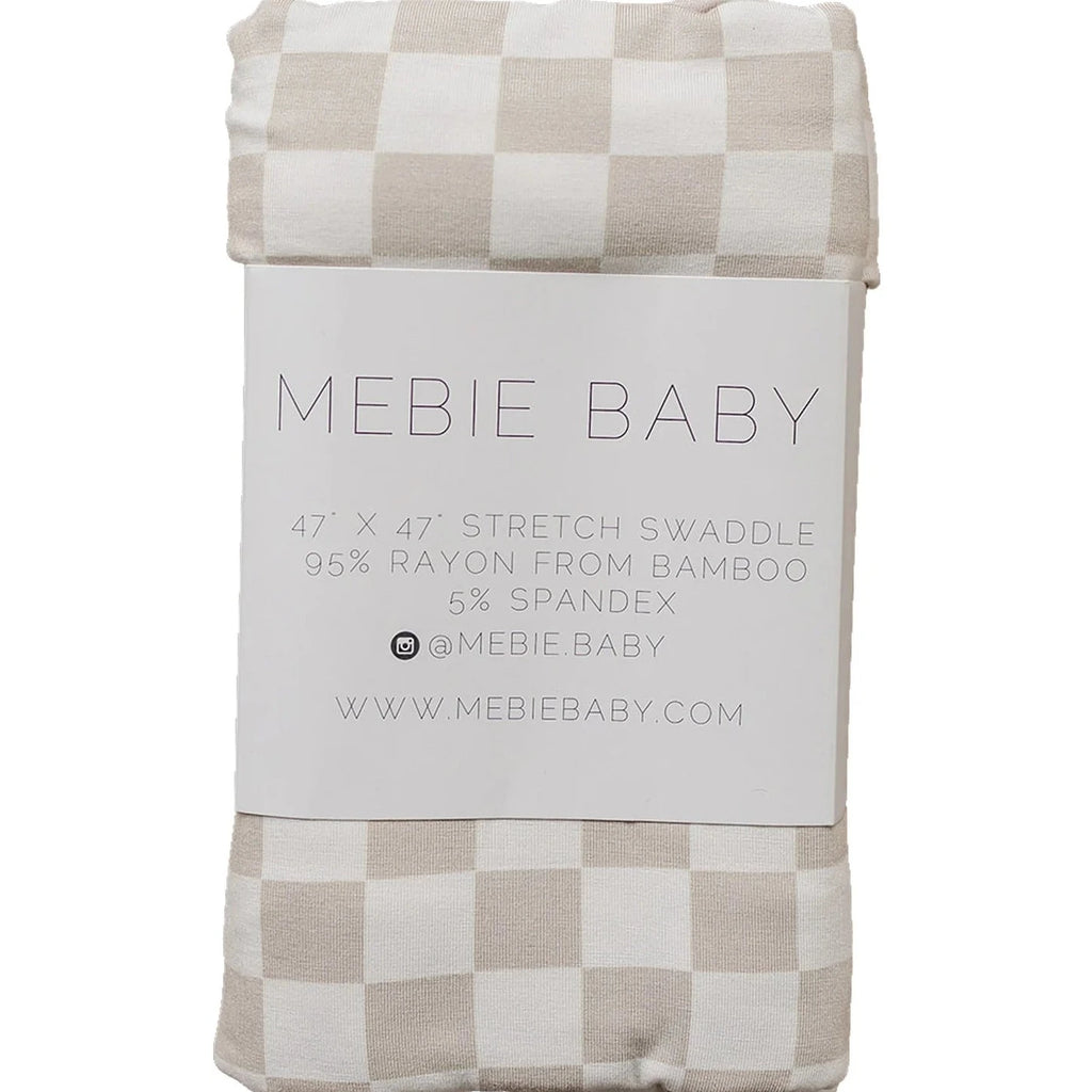 flagtlay of taupe checkered swaddle 