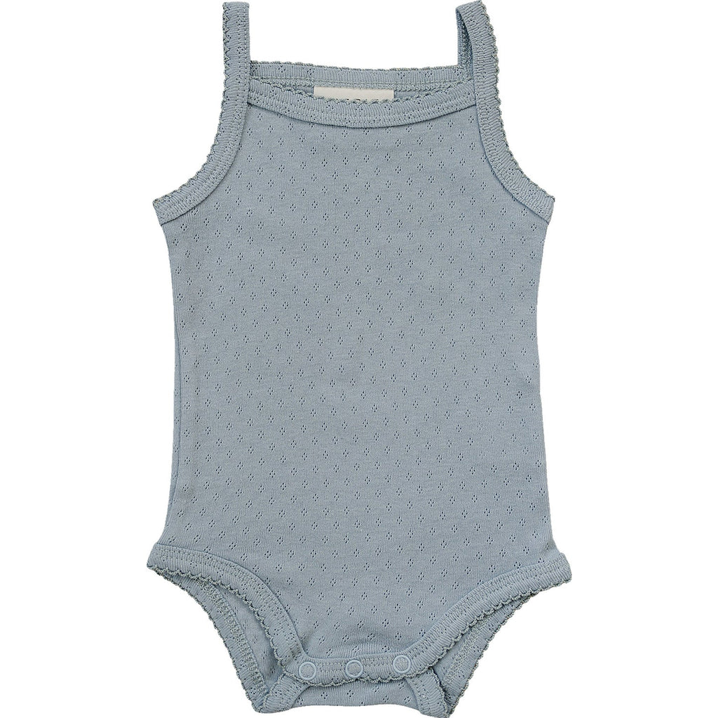 dusty blue bodysuit flatlay on white background 