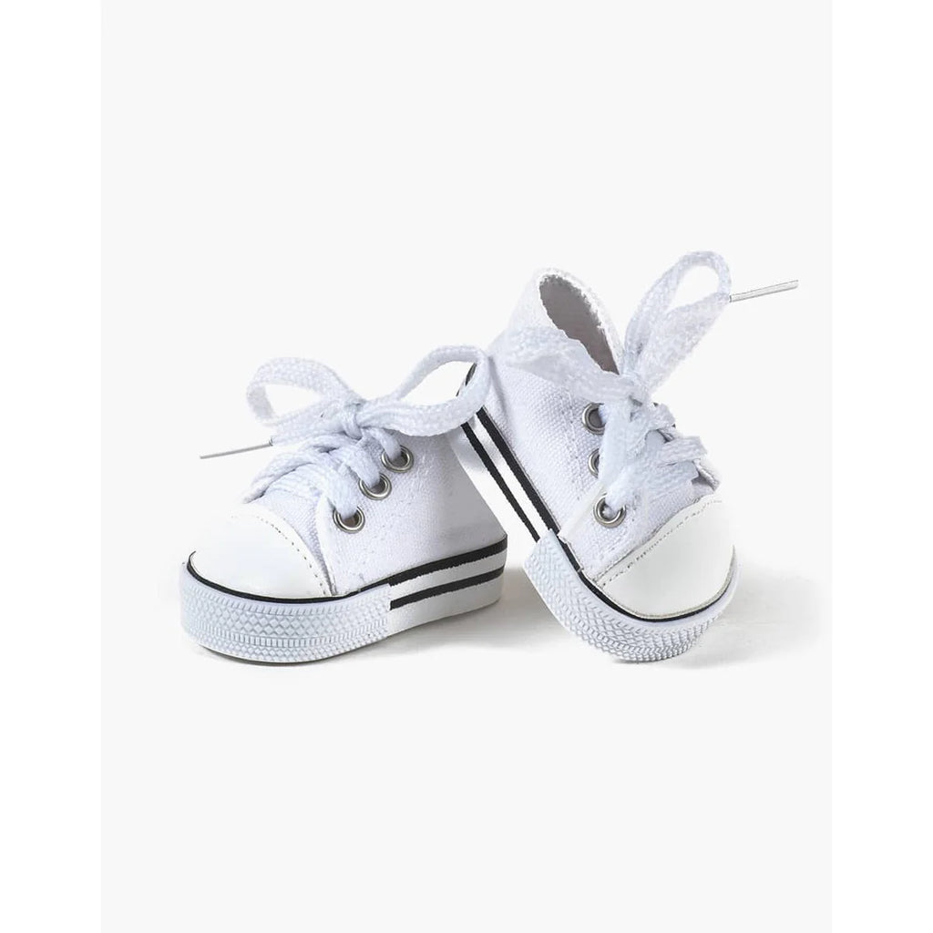 minis shoes for dolls in white on white background 