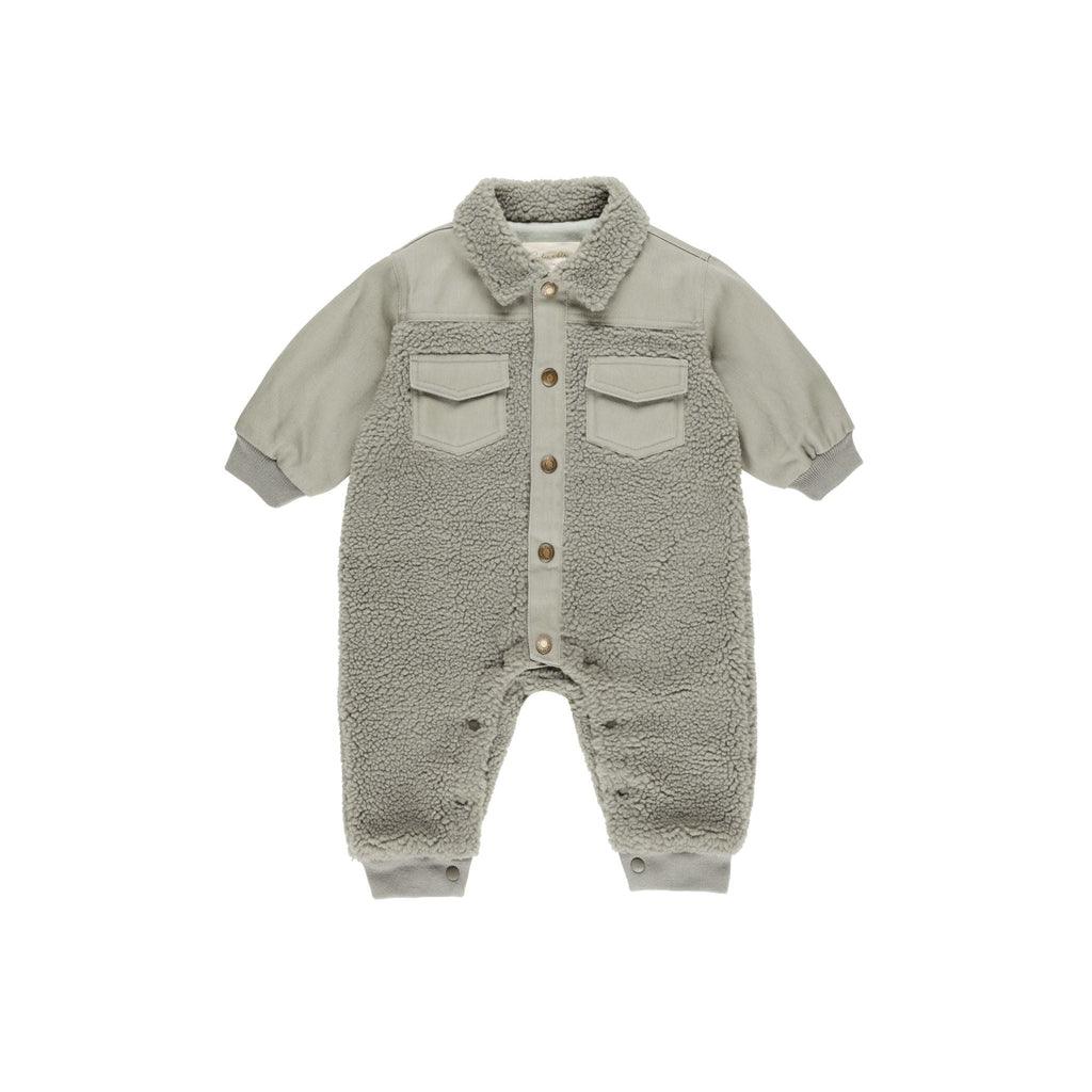 felix jumpsuit in grey fleece flatlay on white background 