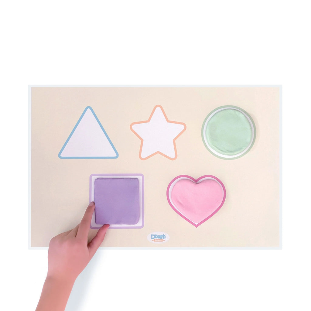 shapes and colors playmat flatlay