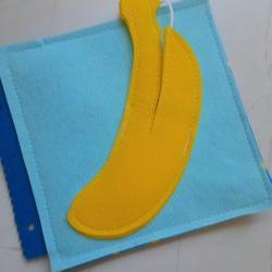 banana on light blue back ground flat lay