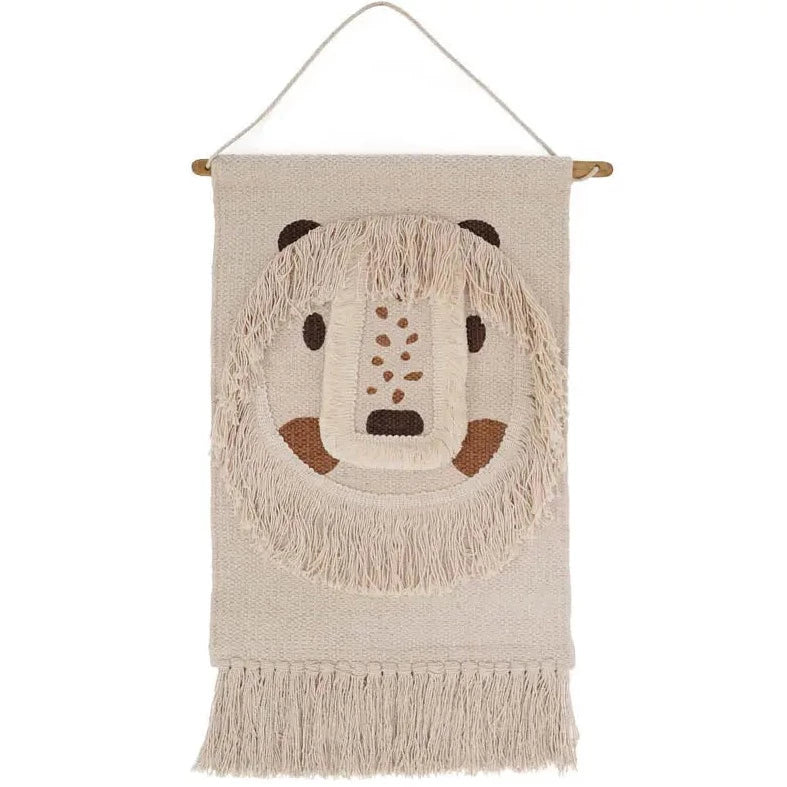 White background with Leopold Wall Decor by Nattiot. Wall decor hangs and looks like a lion with a shaggy mane.