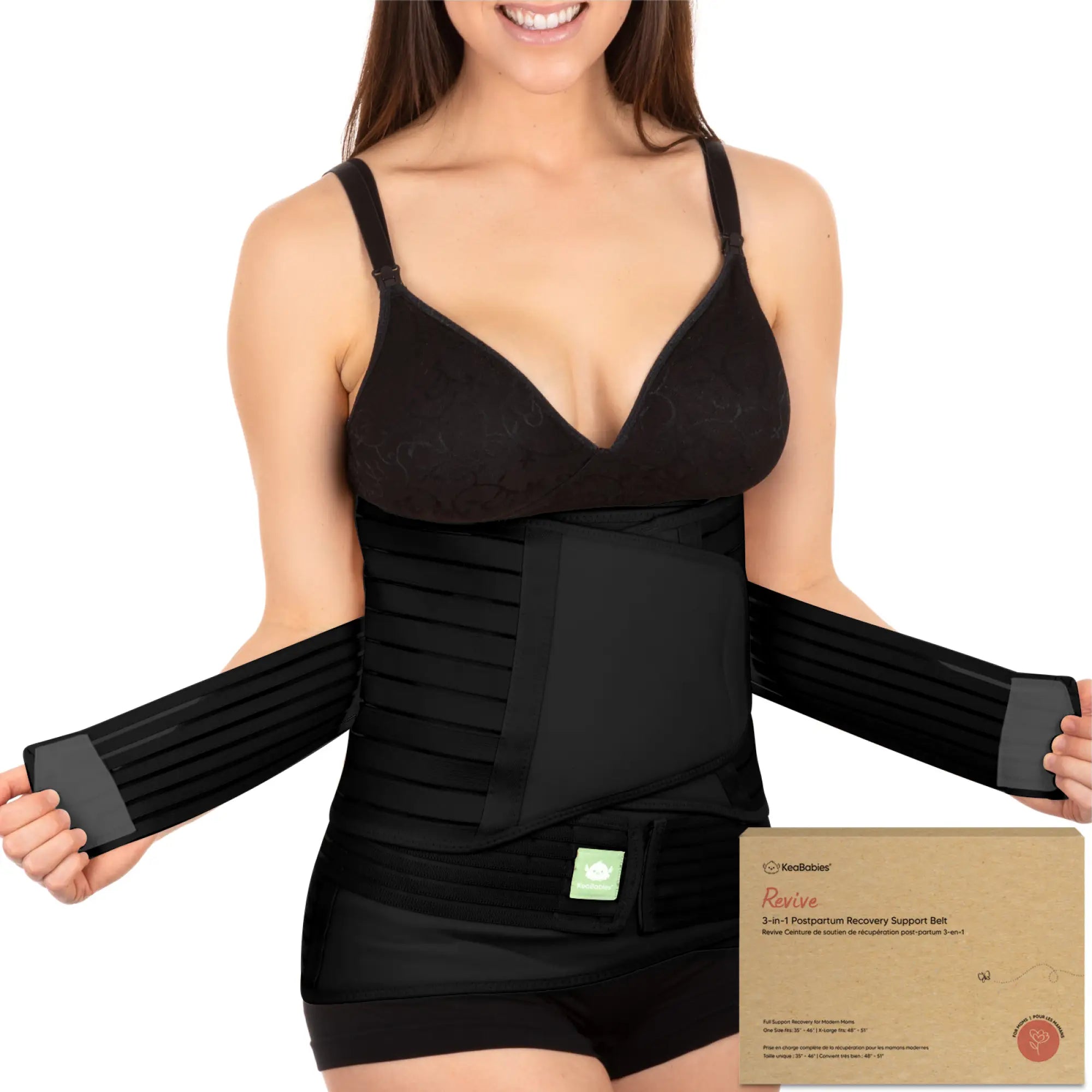 Revive 3-in-1 Postpartum Recovery Support Belt (Midnight Black)