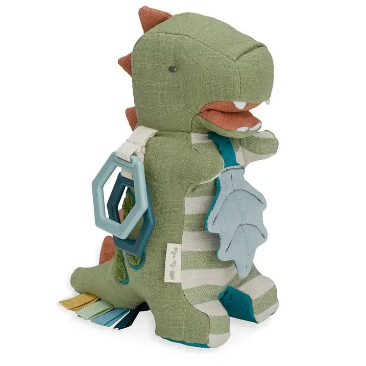 Bitzy Bespoke Link & Love™ Activity Plush with Teether in Dino Toy by Itzy Ritzy. White background. 