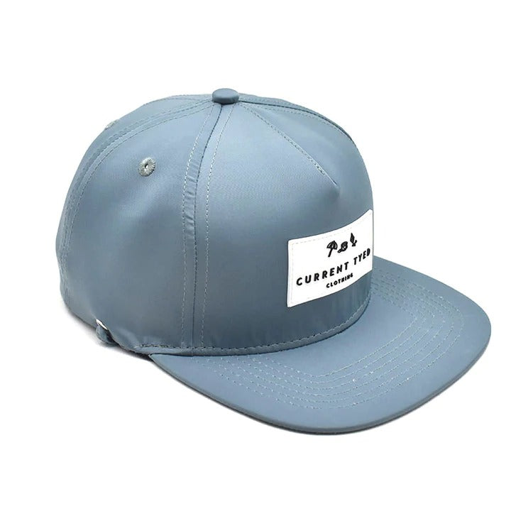 White background with side angle of Blue Made For Shae'd Waterproof Snapback by Current Tyed Clothing