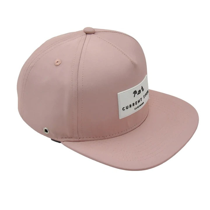 White background with side angle of Blush Made for Shae'd Waterproof Snapback by Current Tyed Clothing