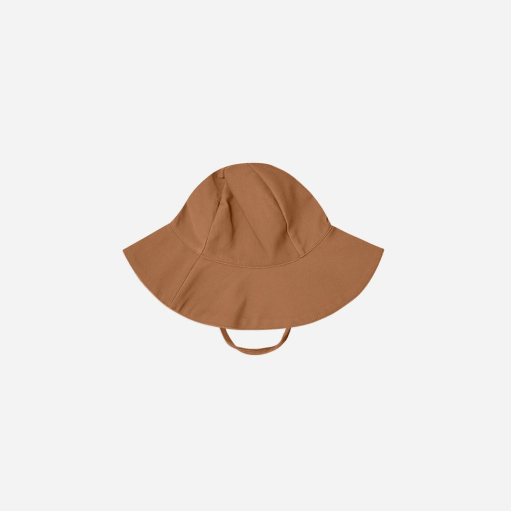 Floppy Swim Hats by Rylee and Cru in camel. white background. 