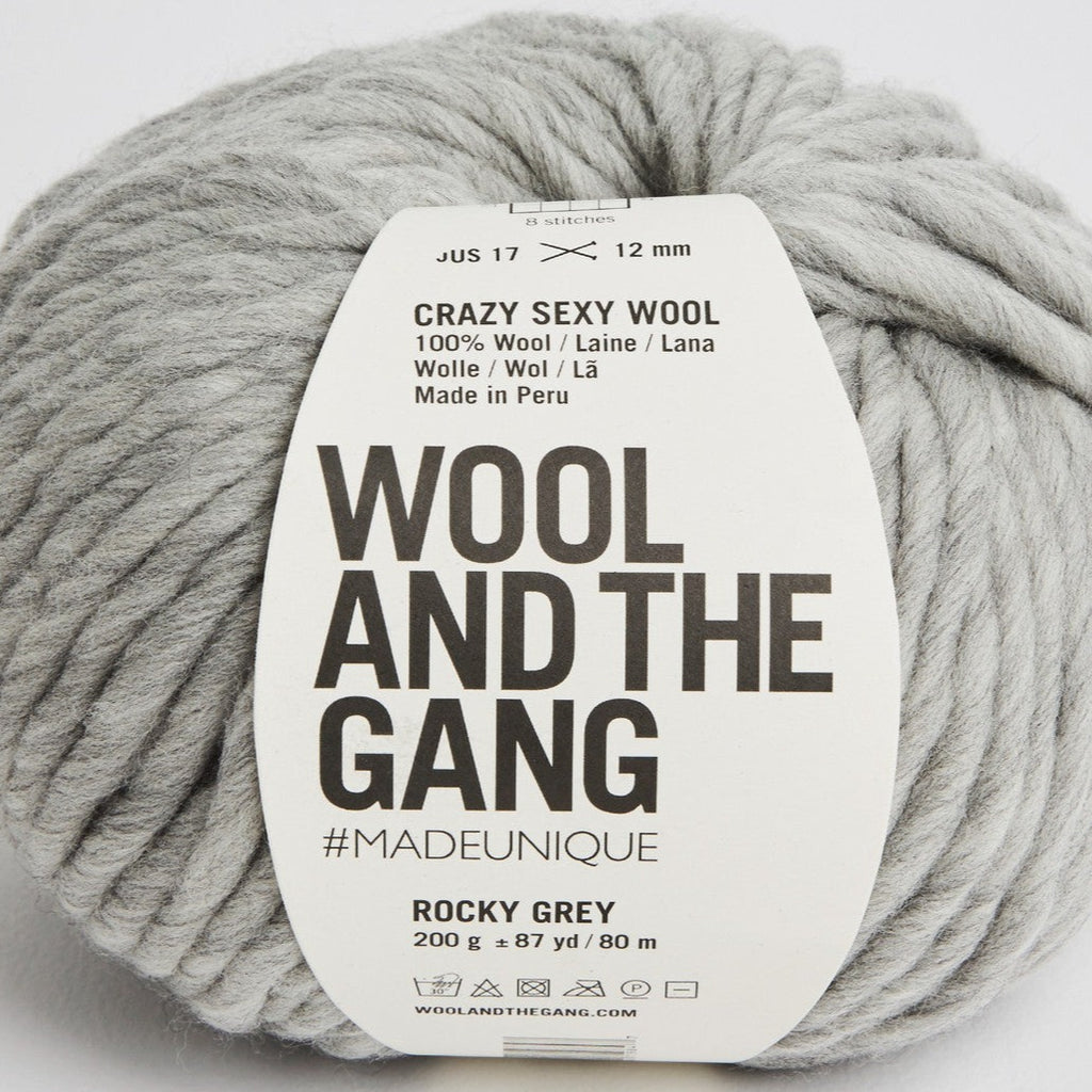 Rocky Grey Crazy Sexy Wool by Wool and the Gang with a white background. 