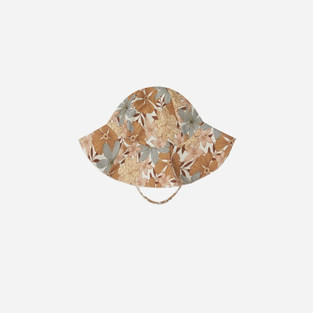 Floppy Swim Hats by Rylee and Cru in safari floral, white background. 